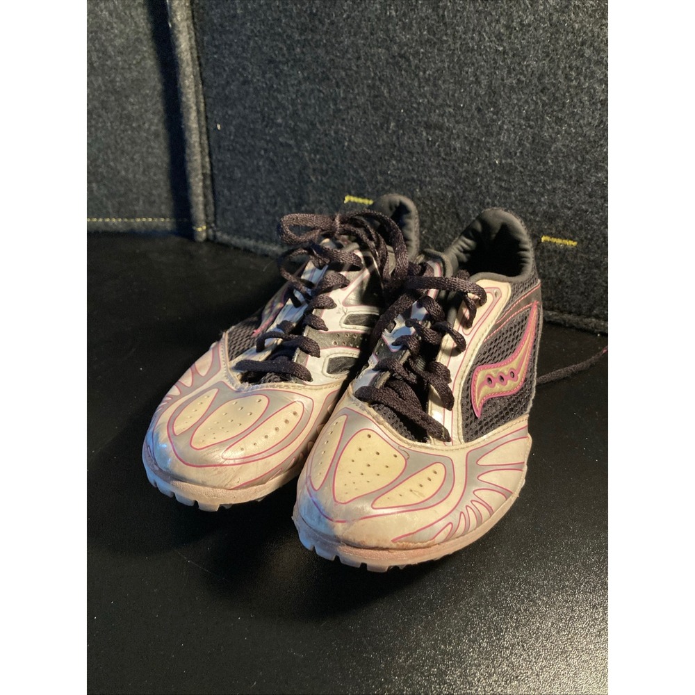 Saucony Women 10038-1 Track and Field Spikes Black Pink Silver Size 6.5